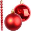 Set of 12 Red Plastic Baubles 6 CM