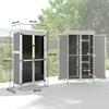 Raised Garden House with 3 Removable Shelves, in Wood and Steel, 94x43x166 cm, Multicolor