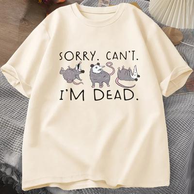 Camiseta de Gambá para Amante de Gambás Camiseta Gráfica Engraçada Camisetas para Ataque de Ansiedade Camisetas Gráficas de Manga Curta Streetwear