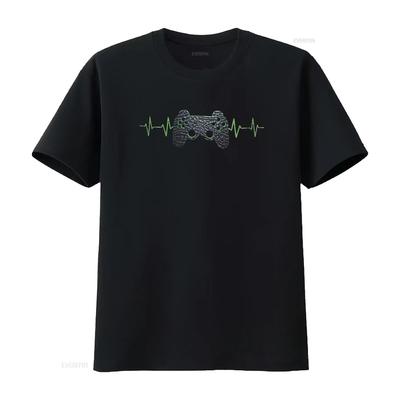 Gamer Heartbeat Video Games Gaming Boys T Shirtns Boy Shirt White Large Vintage Washed Stretched Breathable Designer Clothes