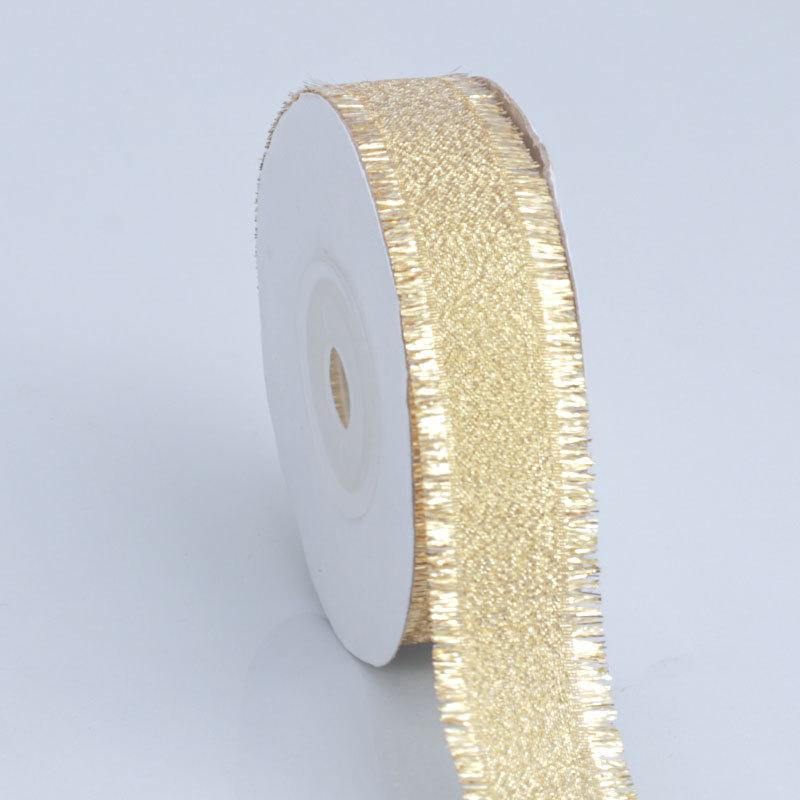 

Изготовление элегантных новогодних золотых лент с бахромой из усиков для вечеринок, свадеб, выпечки, подарков, бантов, подарочных пакетов, декоративных галстуков, серебряных лент, домашнего декора 2.2cm*10 yards/roll