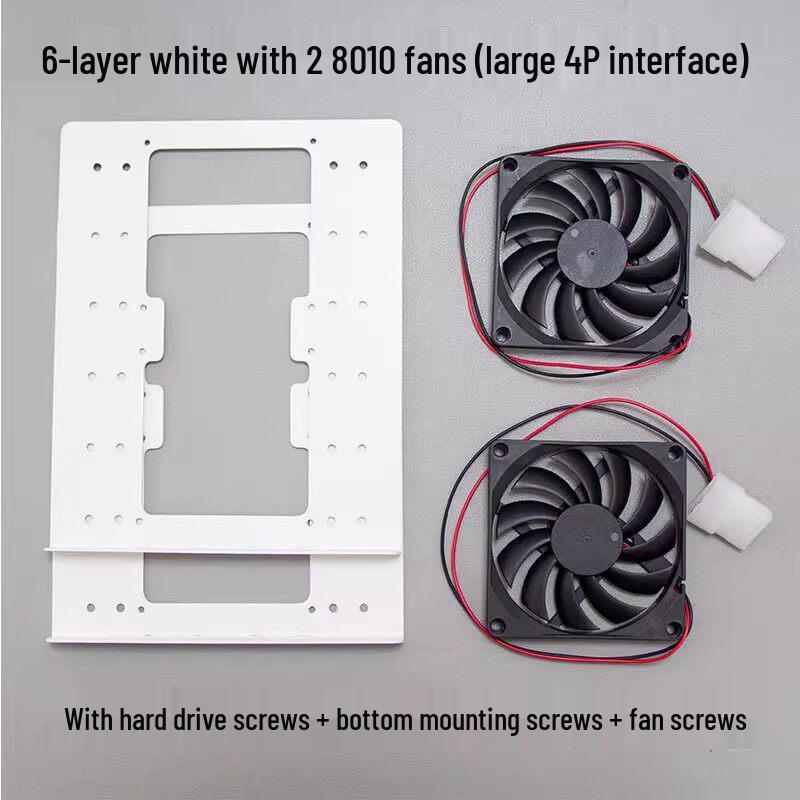 3.5" Multi-Bay Bracket with Heat Dissipation Fan for 2, 4, or 6 Bays