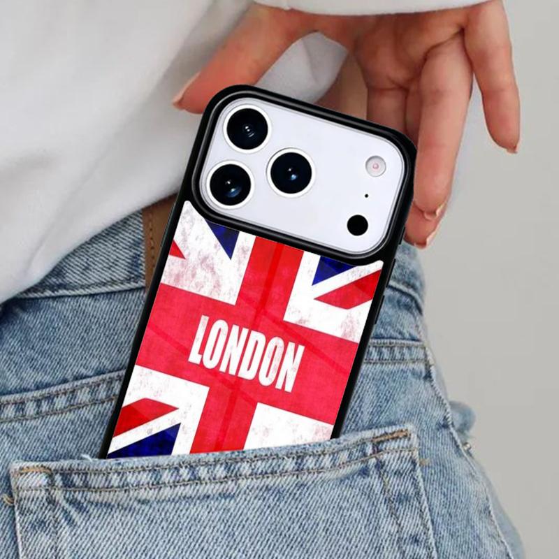 

Flag United Kingdom London Phone Case for iPhone 16e 15 14 13 12 17 Pro Max Plus Air 17pro Cover Coque iPhone 15 Plus