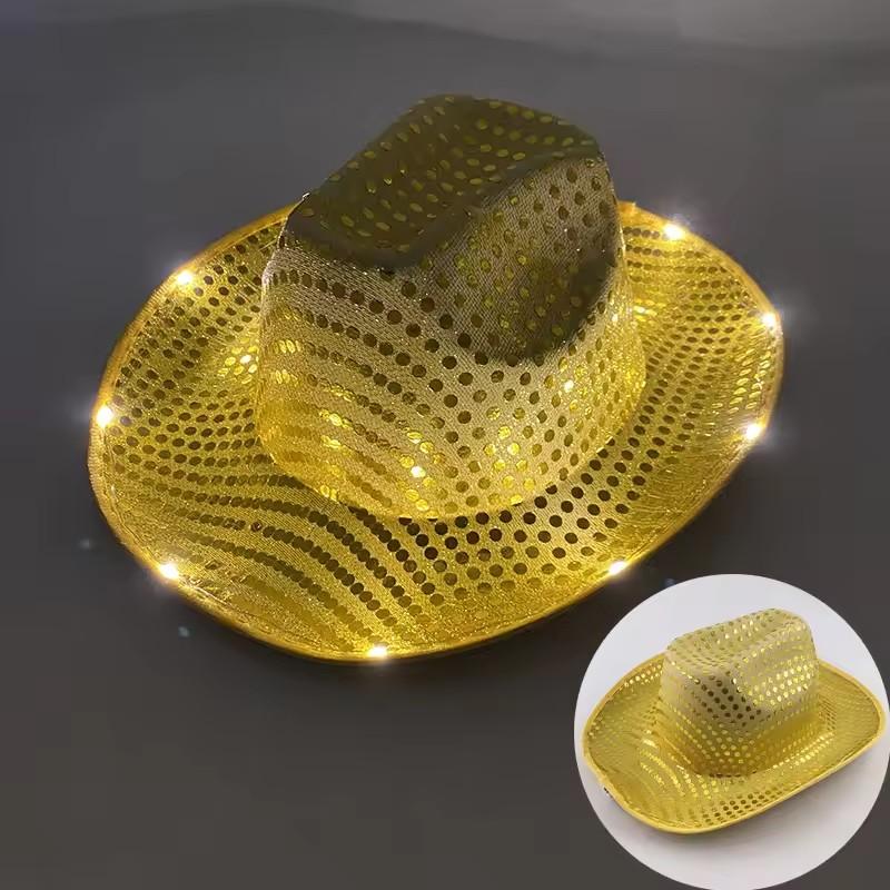 Blinky LED Light Cowboy Cowgirl Hat Flashing Cap Glowing Hat Carnival Men Women Bachelorette Party Wedding Bridal Supplies