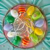 Easter Small Eggs 12X Toy Easter Eggs Colorful Decorations Reusable Spring Holiday Scene Props Seasonal Table Eggs Decors For