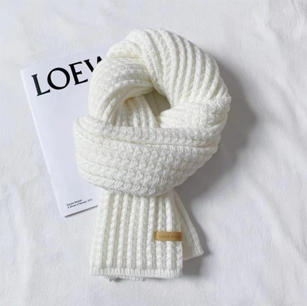 Red Christmas tree knitted scarf female autumn and winter warm versatile student couple Christmas gift green wool scarf