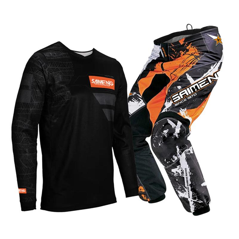 Set echipament motocross pentru copii Kituri Tricou Pantaloni Tineret copil verde Motocicletă negru 3 4 5 6 7 8 9 10 ani Costum off-road albastru portocaliu Enduro cross băiat fată