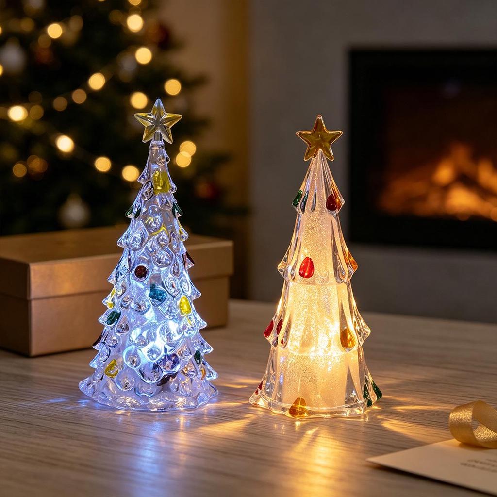Christmas Crystal Tree Night Light - Children's Gift & Holiday Decoration