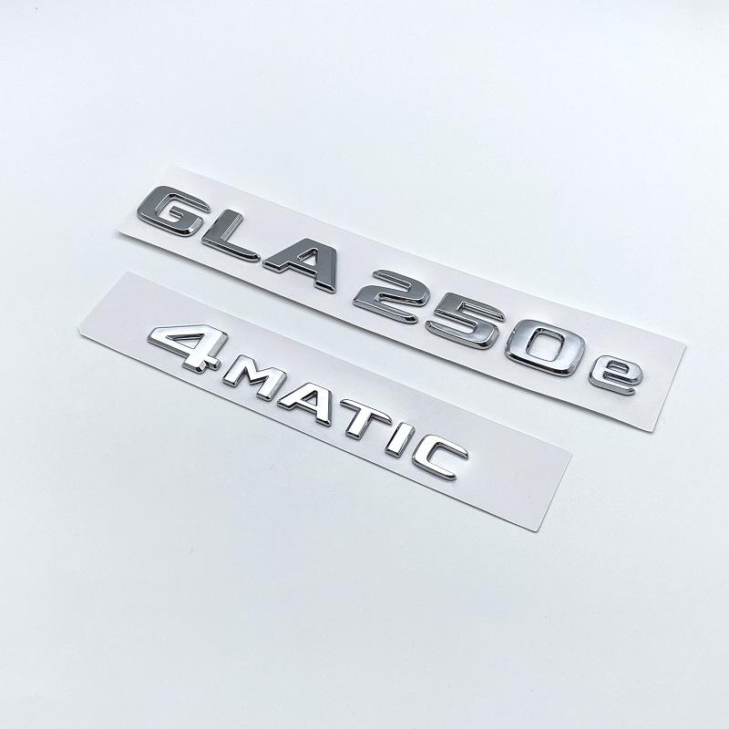 3D Chrome Black GLA250e 4Matic ABS Letters Emblem Car Rear Trunk Logo Sticker for Mercedes Benz X156 X253 AC1