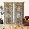 2pcs Polyester Curtains with Vintage Floral Print – Light-Filtering Rod Pocket Panels for Bedroom   Living Room & Office