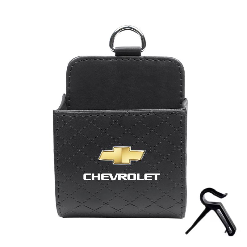 Car Storage Bag Car Air Outlet Debris Bag Mobile Phone Key Sunglasses Leather Organizer Box For Chevrolet Spark Captiva Cruze