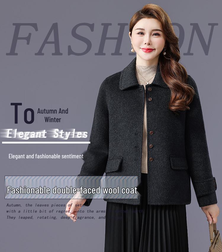 Double-Sided Camel Wool Mid-Length Slim Coat for Women - Autumn/Winter 2025 Collection