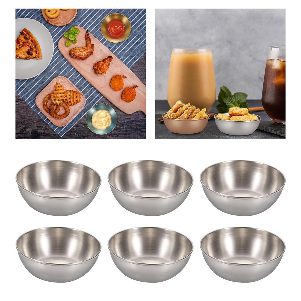 6 Piece Dipping Sauce Cups Set Bowl Portable Condiment Container for Kitchen Restaurant