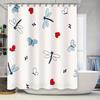 Modern Bathroom DecorStylish Shower Curtain with Dragonflies Ladybugs White Floral Print for Home Decoration Accessories In Bath