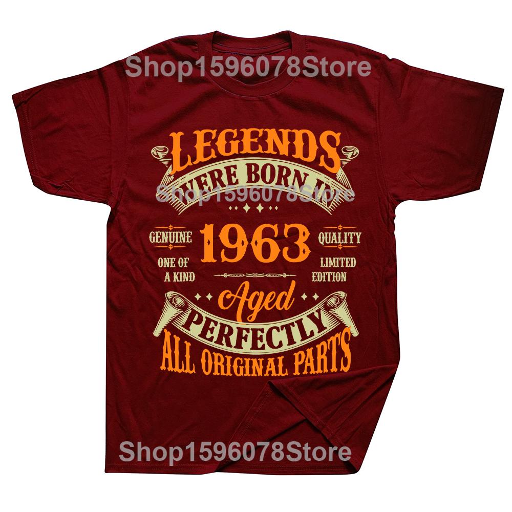 Birthday Vintage 1963 Old Gifts Vintage TShirts Summer Graphic Tshirt Streetwear Clothing Oversized Short Sleeve Tshirt
