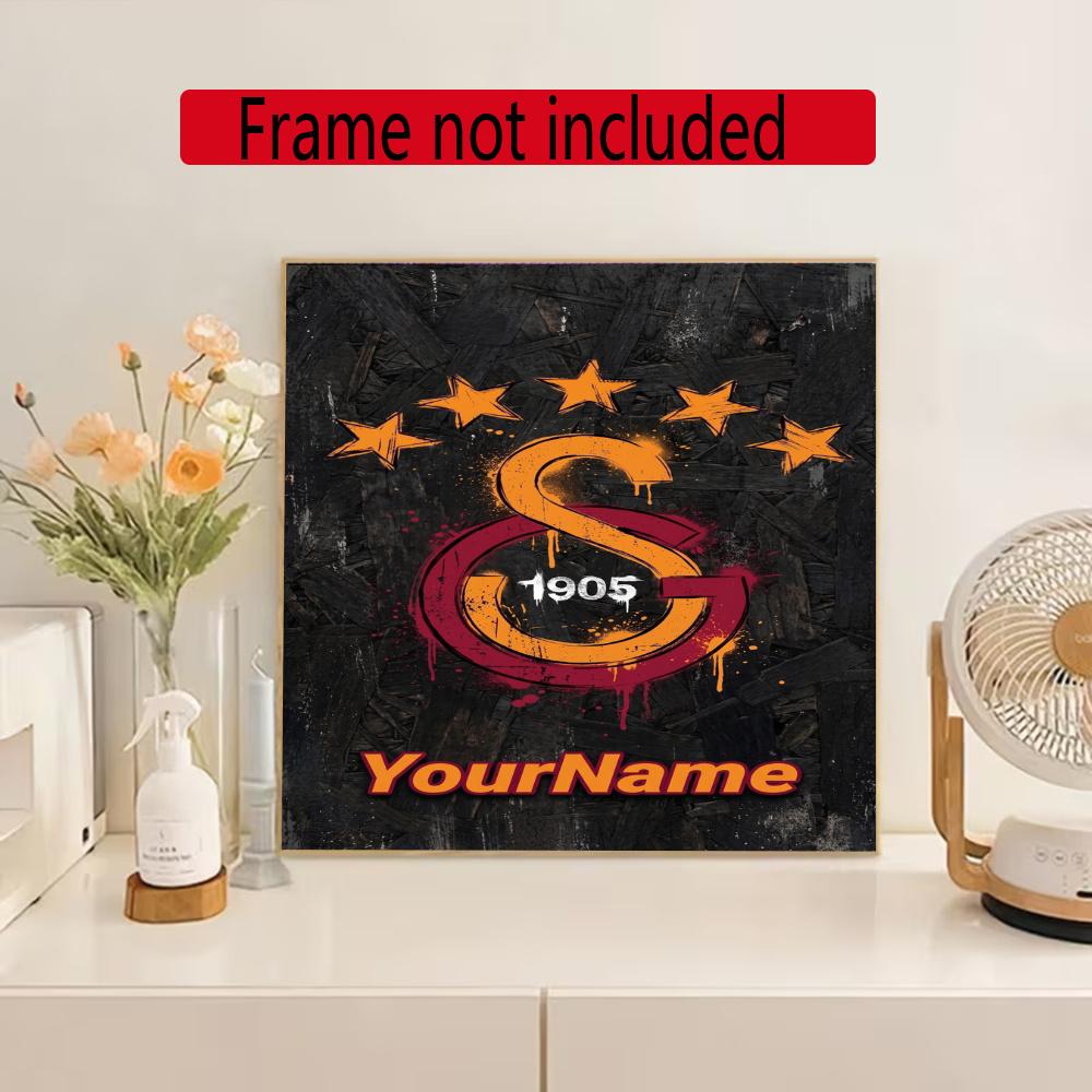 Galatasaray Customize Your Name Diamond Painting Round Diamond Rhinestones Mosaic Diamond Embroidery Wall Paintings Rhinestones Gift Frameless