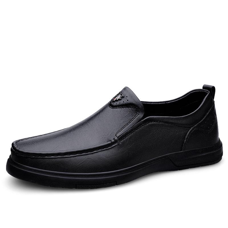 Men's shoes loafer leather shoes business dress casual shoes spring low-top foot cover leather first-layer cowhide surface single shoes