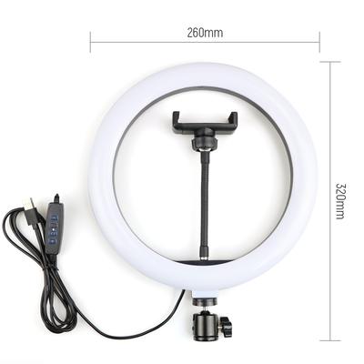Lumière Annulaire LED Dimmable pour Selfie Lampe Anneau USB pour Appareil Photo de Téléphone Lumière de Remplissage Photographie avec Support de Téléphone pour Maquillage Streaming en Direct