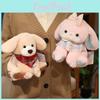 Bear Rabbit Dog Plush Toys With Checkered Scarf Decoration For Kids Birthday Gift