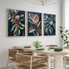 3 Pieces of Frameless Retro Flowers, Plant Wall Art, Flower Posters, Retro Wall Decoration, Living Room Bedroom Wall Decoration