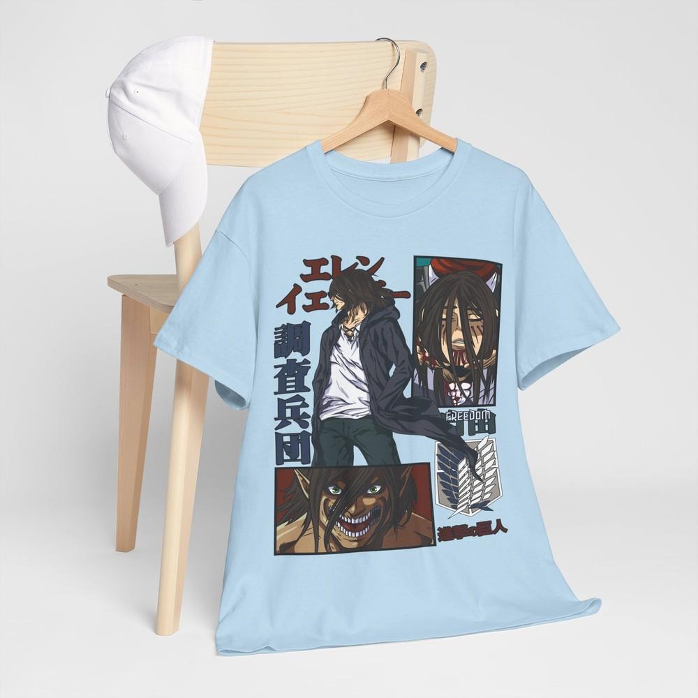 Eren Yeager Tshirt Shingeki No Kyojin Attack On Titan Black Shirt Tee All Size M