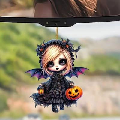 Halloween, Nový styl, Akryl, Čarodějnice, Dekorace zpětného zrcátka do auta, Přívěsek, Ozdoba na vánoční stromek, Závěsná dekorace na batoh