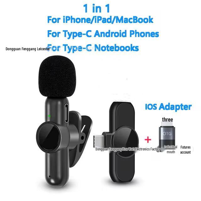 K3 Wireless Lavalier Microphone with Intelligent Noise Reduction for Live Streaming and Interviews