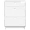 Shoe Cabinet EDE 78 X 24 X 103 Cm Engineered Wood High Gloss White