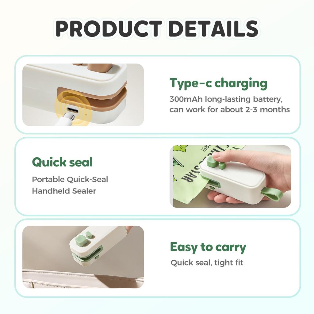 Portable Household Sealing Machine Plastic Food Storage Bag Sealer