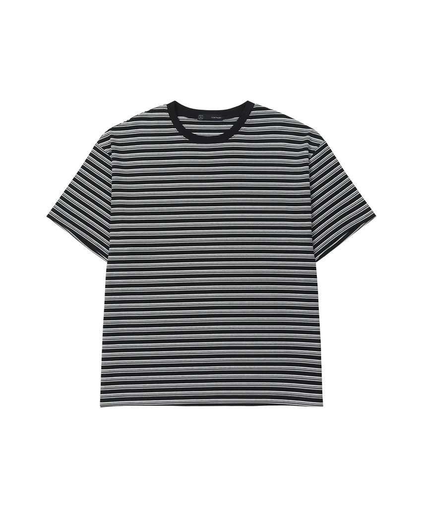 Ledeoli Dusty Stripe Oversized T-Shirt [Black]