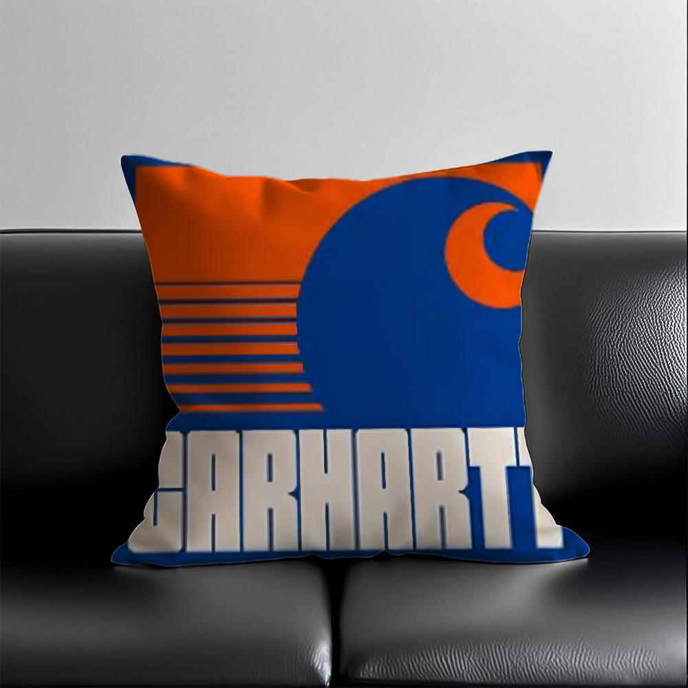 Módní povlak na polštář s logem C-Carhartt, proti roztočům, s neviditelným zipem, hebký krátký plyš, potah na polštář na pohovku