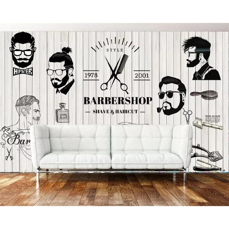 Retro Nostalgic Wallpaper Beauty Salon Background Wall Painting Barber Shop 3d Wallpaper