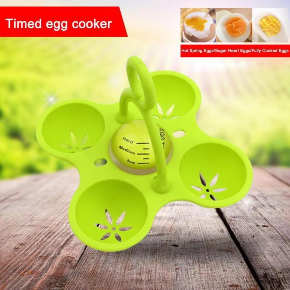 Removable Egg Timer Hold 4 Eggs Nonstick Egg Molds Kitchen Accessories Egg Poacher Cups Home