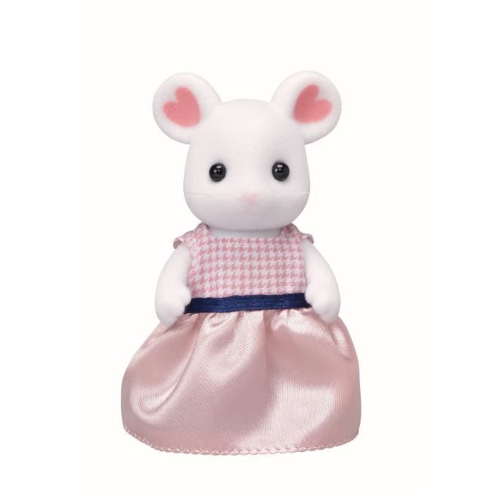 Figurine famille souris marshmallow sylvanian - sylvanian families - 5308 - articulée et habillée - mixte