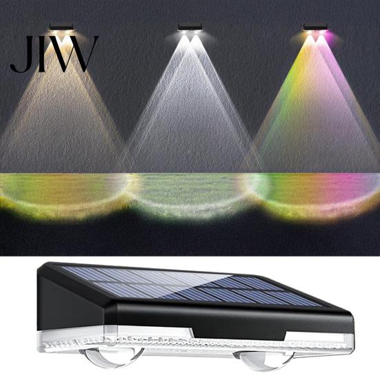 600mAh Battery Solar Light Wall Washer Lights, Outdoor Light, Waterproof Garden LED Lamp Dual-lens with Color Changing RGB, Landscape Wash