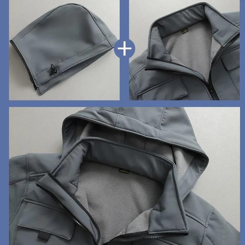 Autumn and Winter Models Plus Velvet Jackets Overalls Suits for Men and Women Thickened Windproof, Waterproof, Cold and Warm Tooling