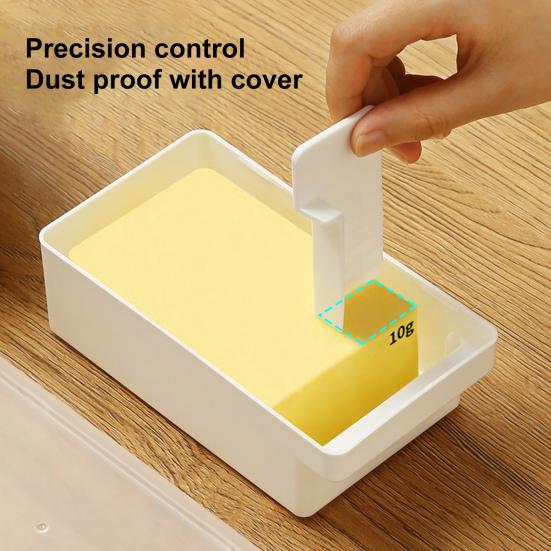 Scatola Affettaburro 2-in-1 con Coperchio Spatola Inclusa Sicuro Inodore Contenitore Taglia Burro per Frigo Cucina