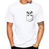 Funny Pocket Baby Panda Print Tshirt Unisexs Cool Tops Custom Hipster Elastic Feature Tee Harajuku Streetwear Unisexs Clothing