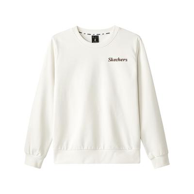 Casual Commuter Warm Fashion Versatile Letter Round Neck Long Sleeve Sweatshirt Women Sweatshirt Cotton-Candy-White L324W050-0074
