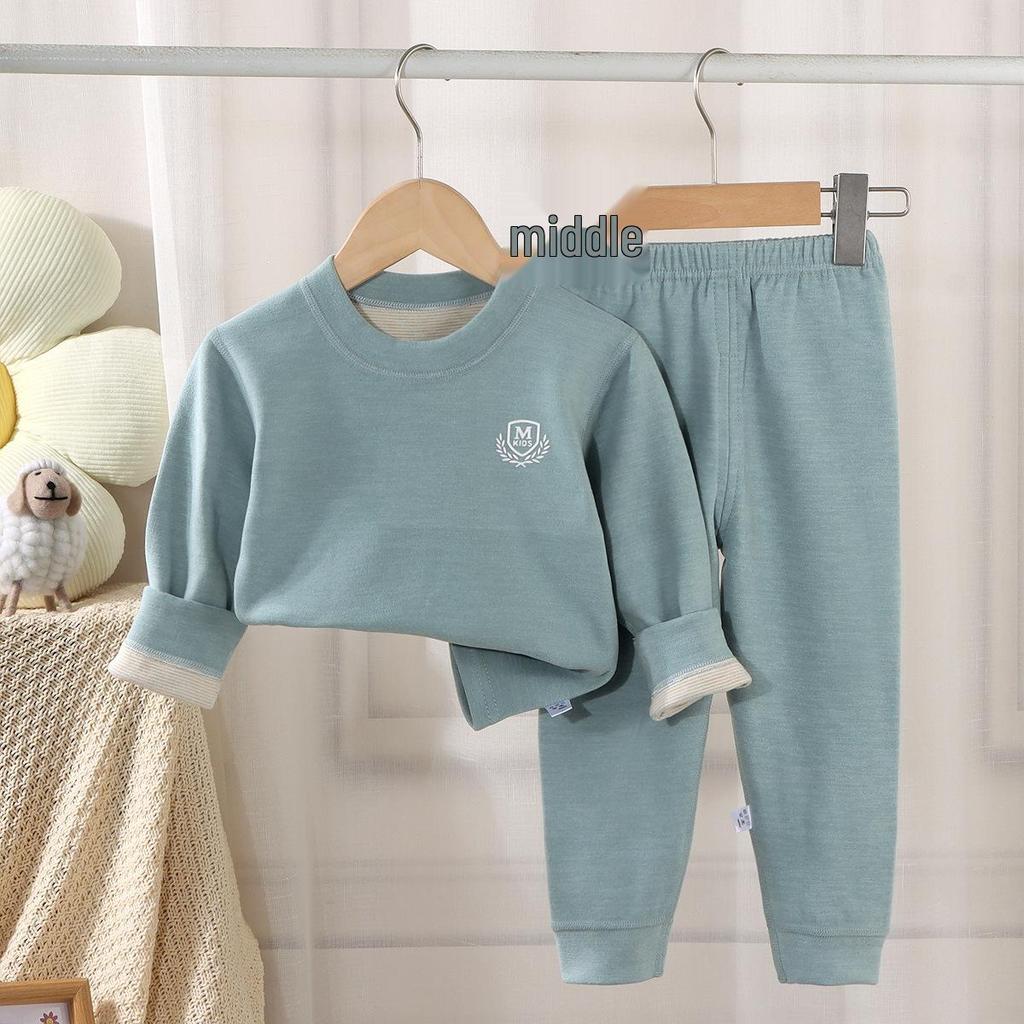 Kids' Cashmere Silk Set - Soft, Thickened Warm Underwear for Toddlers, Boys & Girls; Perfect Autumn Base Layer Top & Bottoms.