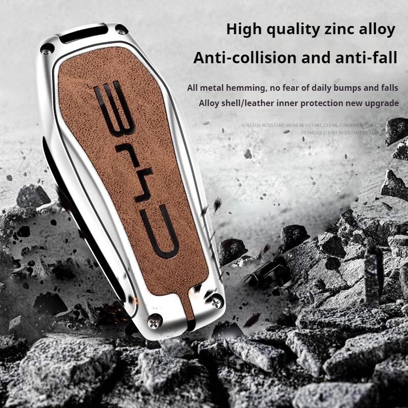 Car Remote Key Case Fob Cover Holder Shell Bag Keychain Accessories for BYD Song Plus Atto 3 Han EV Tang DM Qin Seal Dolphin