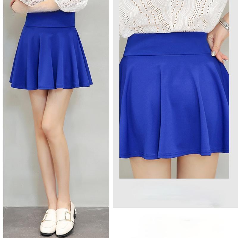 Plus Size S-4XL Shorts Skirts Womens A Line High Waist Pleated Skirt Female Korean Elegant Skirt EMA