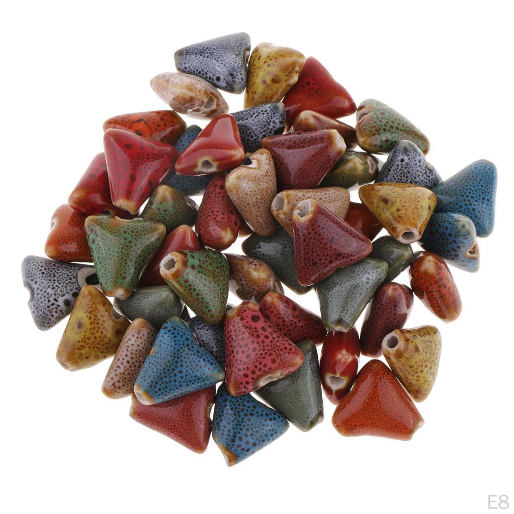 50 /Triangle Ceramic Porcelain Loose Beads DIY Bracelet Jewelry Material