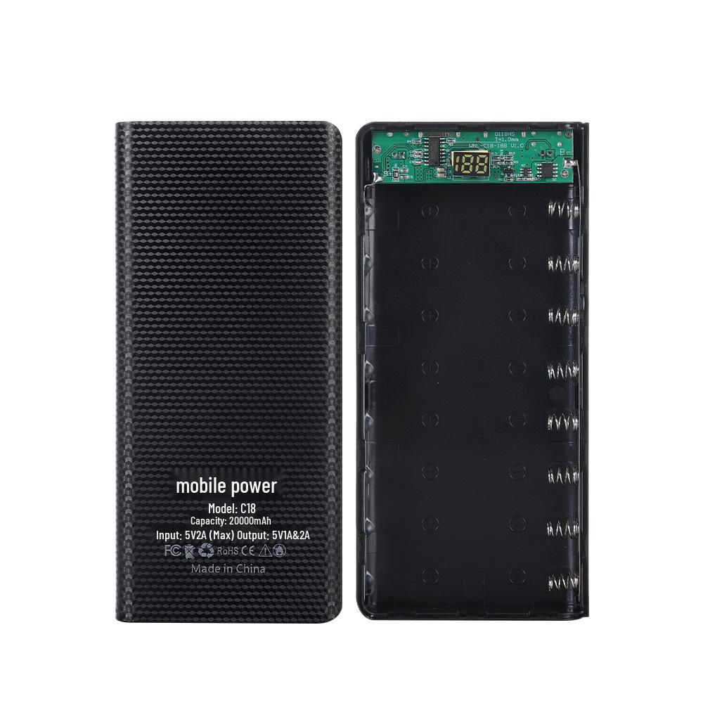 8-Cell 18650 Battery Box DIY Power Bank Shell Kit - Welding-Free