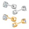 1 Piece Medical Stainless Steel Crystal Zircon Ear Studs Earrings Tragus Cartilage Hypoallergenic Screws Piercing Zircon
