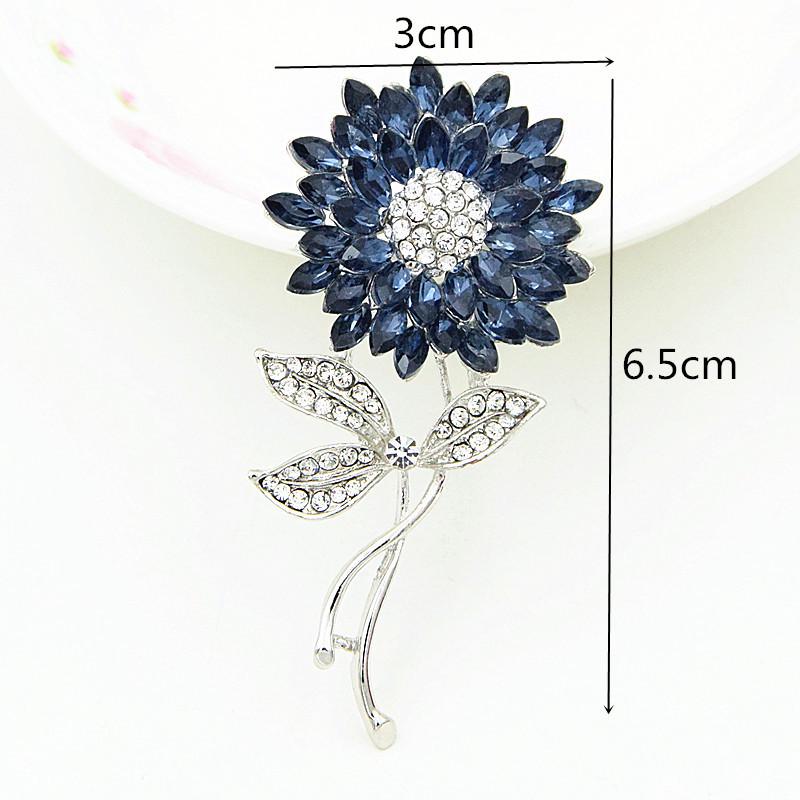 Korean Style High-End Sunflower Rhinestone Brooch Corsage - Fashionable and Hot Selling