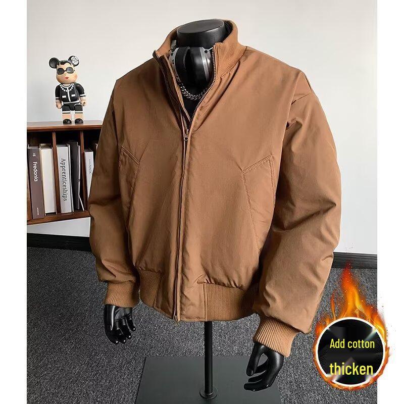 Męska Zimowa Bawełniana Kurtka Baseballowa ze Stójką - Ciepła i Wszechstronna, Luźny Krój