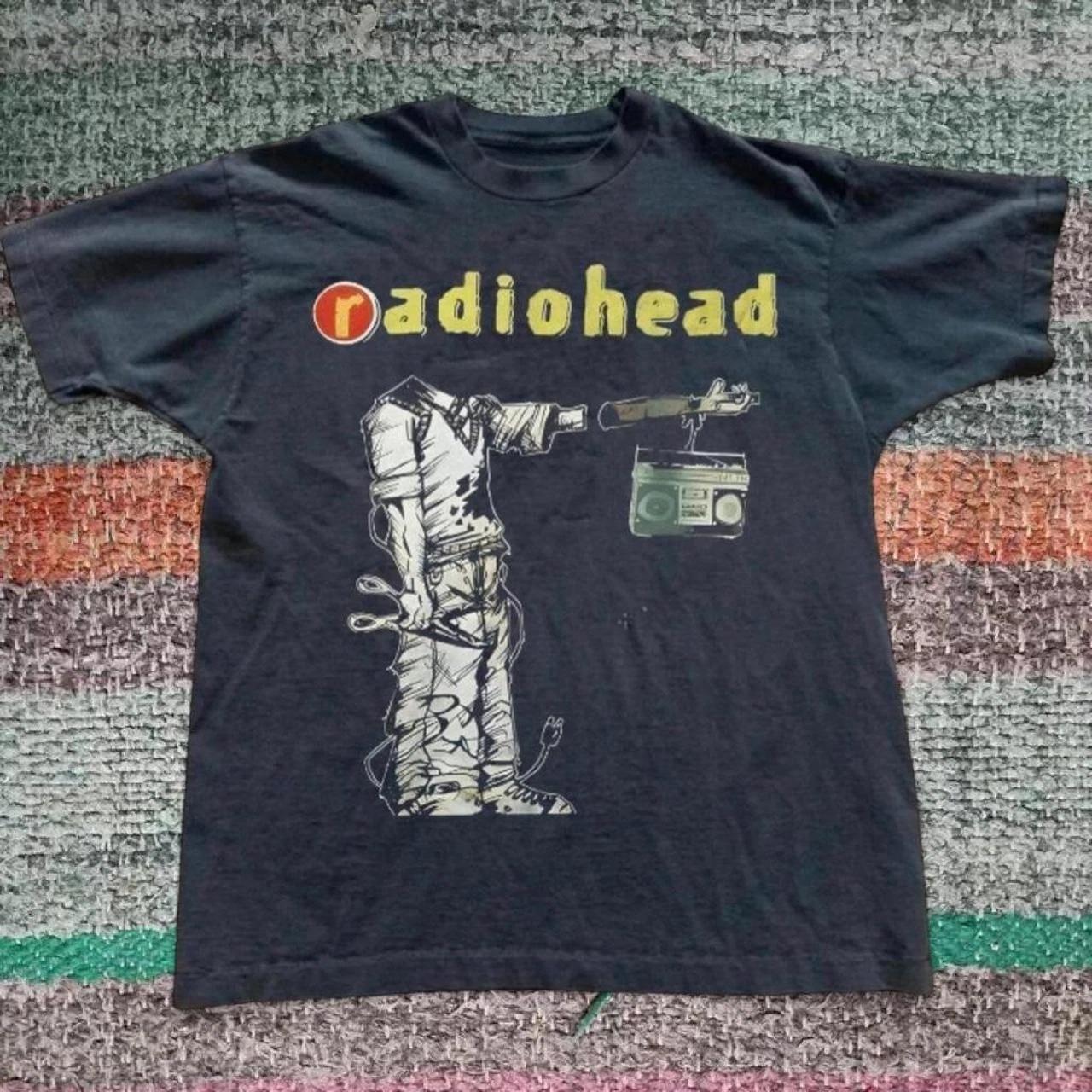 

2026 Summer Womens Vintage Radiohead Black Band TShirt Unisex Cotton and Breathable Short Sleeve Oversized Loose Casual S