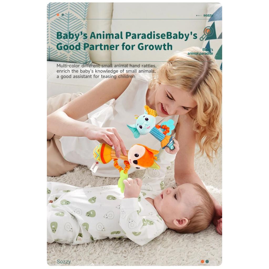 Baby Soft Rattles Newborn Toys Cute Animal Rattle Toy Infant Crib Bed Stroller Seat Toys Toddler Grab Ability Training Plush Toy