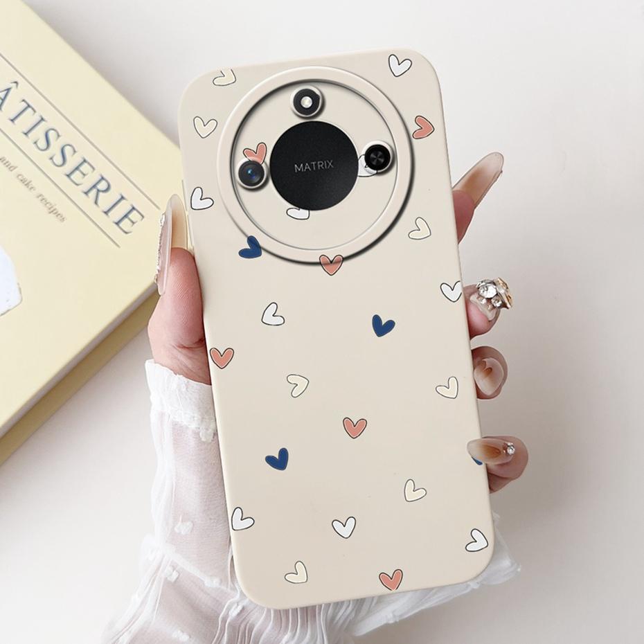 Phone Case For Honor X9c Smart 5G Pretty Girl Flower Printed Soft Silicone Back Cover For Honor X9C X9cSmart Cases Bumpers